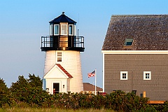 American Flag By Hyannis Harbor Light on Cape Cod